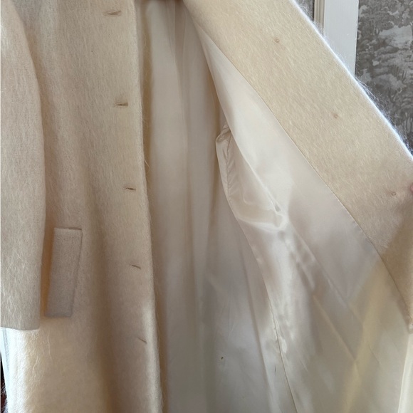 Vintage Weiss Cream Long Mohair Coat - Picture 9 of 11